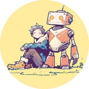 いっちょーのアバター(少年とロボットのイラスト)