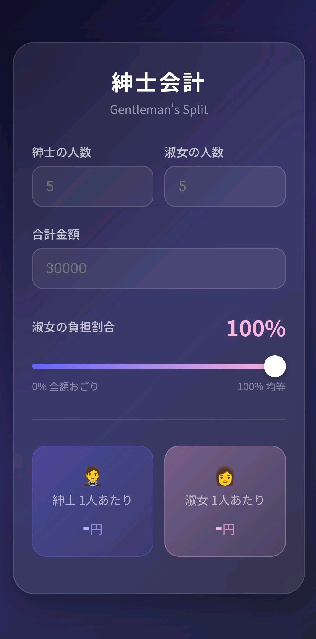 紳士会計の入力画面